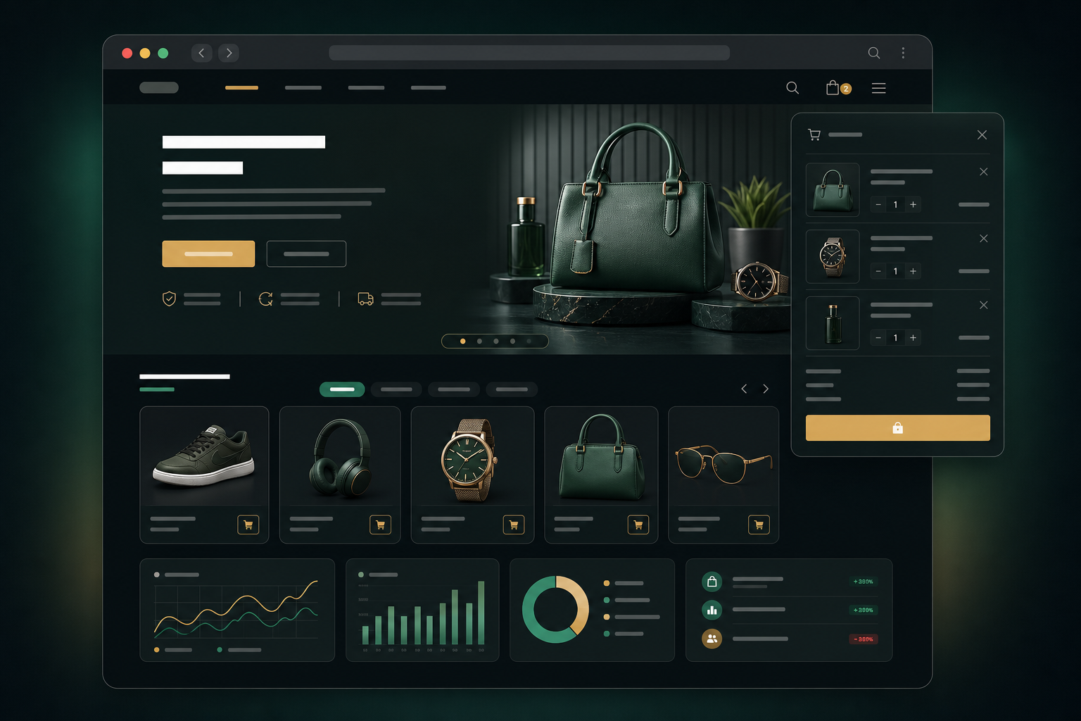 E-commerce storefront website preview
